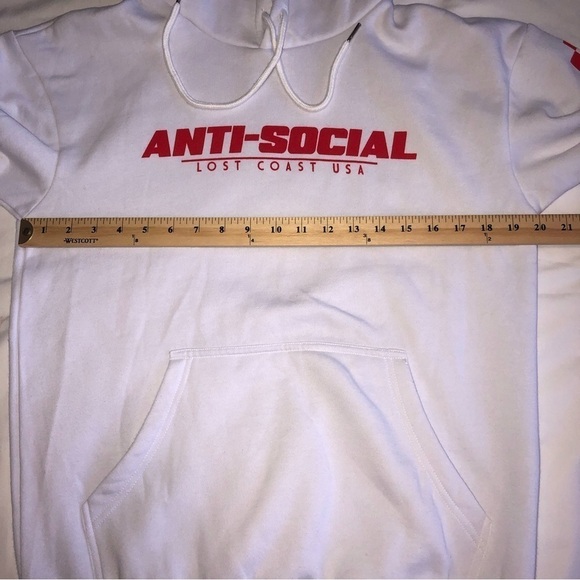 Anti-Social Lost Coast USA White Orange Hoodie - Picture 3 of 9